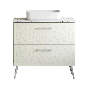Sutherland House Vanity 900mm Centre WG Basin SilkSurface AC Top On Legs, Upgraded, Light Pistachio Satin by Timberline, a Vanities for sale on Style Sourcebook