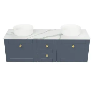 Victoria Vanity 1500mm Double WG Basins SilkSurface AC Top Wall hung, Navy Blue Satin by Timberline, a Vanities for sale on Style Sourcebook