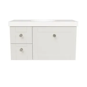 Victoria Vanity 900mm Centre WG Basin Freedom UC Top Wall hung, Grey Beige Satin by Timberline, a Vanities for sale on Style Sourcebook
