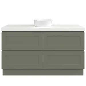 Washington Vanity 1500mm Centre WG Basin Freedom AC Top Floor standing, Olive Satin by Timberline, a Vanities for sale on Style Sourcebook