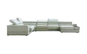 Venetian leather 6 seat chaise lounge by Focus On Furniture, a Sofas for sale on Style Sourcebook
