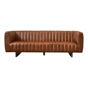 Risson 3 Seater Leather Sofa, Sienna Brown by Schots, a Sofas for sale on Style Sourcebook