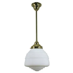 Domec Opal Matte on Rod Set 1/2'' x 1/2m, Polished Brass by Lighting Inspirations, a Pendant Lighting for sale on Style Sourcebook