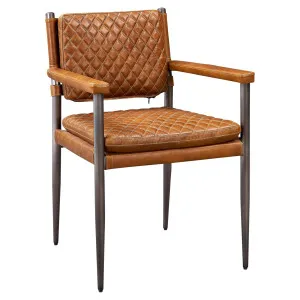 Zinniah Leather Dining Chair with Arms, Cuba Brown by Schots, a Sofas for sale on Style Sourcebook