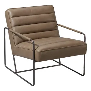 Hilda Leather Armchair, Mushroom by Schots, a Chairs for sale on Style Sourcebook