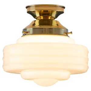Detroit 8" Opal Gloss Glass Batten Fix, Polished Brass by Lighting Inspirations, a Pendant Lighting for sale on Style Sourcebook