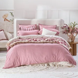 Pillow Talk Washed Linen Look Quilt Cover Set Vintage Rose by Pillow Talk, a Quilt Covers for sale on Style Sourcebook