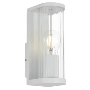 Telbix Thirlo Ribbed Glass Outdoor Wall Light - White by Telbix, a Wall Lighting for sale on Style Sourcebook