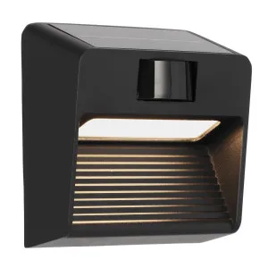 Telbix Roth Small Solar Outdoor LED Wall Light - Black by Telbix, a Wall Lighting for sale on Style Sourcebook