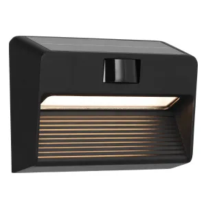 Telbix Roth Large Solar Outdoor LED Wall Light - Black by Telbix, a Wall Lighting for sale on Style Sourcebook