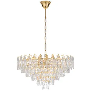 Telbix Doreza Modern Luxe 9 Light Crystal Pendant - Gold by Telbix, a Chandeliers for sale on Style Sourcebook