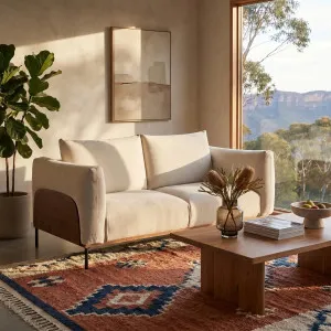 AMAMI - 3 Seater Sofa with Walnut Base by European Lifestyle, a Sofas for sale on Style Sourcebook