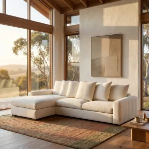 ALFAMA - Fabric Left-hand Chaise Sofa by European Lifestyle, a Sofas for sale on Style Sourcebook