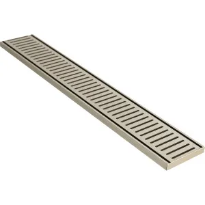 Lauxes NXT14 Grate Brushed Nickel 3000x100x14 by BEAUMONTS, a Shower Grates & Drains for sale on Style Sourcebook