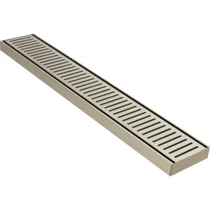 Lauxes NXT26 Grate Brushed Nickel 5600x100x26 by BEAUMONTS, a Shower Grates & Drains for sale on Style Sourcebook