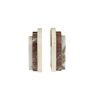 Rufus Ellery Set of 2 Bookends - Blush Mixed Marble by GlobeWest, a Statues & Ornaments for sale on Style Sourcebook