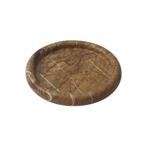 Rufus Float Round Tray - Brown Vein Marble by GlobeWest, a Decorative Plates & Bowls for sale on Style Sourcebook