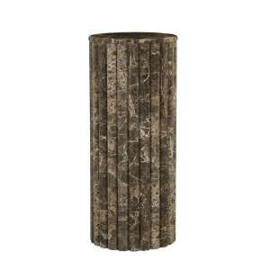 Rufus Ribbs Tall Plinth - Emperador by GlobeWest, a Statues & Ornaments for sale on Style Sourcebook