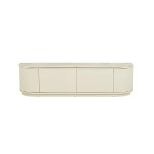 Oberon Crescent Marble Entertainment Unit - Natural Travertine - Shell by GlobeWest, a Entertainment Units & TV Stands for sale on Style Sourcebook