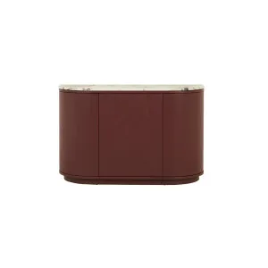 Oberon Crescent Marble Storage Unit - Matt Ocean Marble - Shiraz by GlobeWest, a Sideboards, Buffets & Trolleys for sale on Style Sourcebook