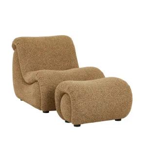Evie Occasional Chair and Ottoman Set - Toffee Weave by GlobeWest, a Chairs for sale on Style Sourcebook