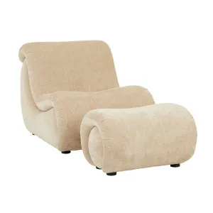 Evie Occasional Chair and Ottoman Set - Marzipan by GlobeWest, a Chairs for sale on Style Sourcebook