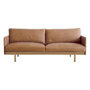 Tolv Pensive 2 Seater Sofa - Pecan Leather - Light Oak by Tolv, a Sofas for sale on Style Sourcebook