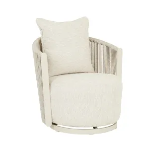 Delphi Sands Swivel Occasional Chair - Oat - Beige Weave by GlobeWest, a Outdoor Furniture for sale on Style Sourcebook