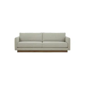 Camino Layer 3 Seater Sofa - Frosted Beige - Walnut Stained by GlobeWest, a Sofas for sale on Style Sourcebook