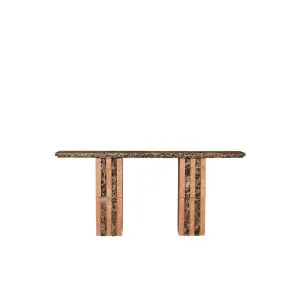 Zelda Marble Console - Emperador Marble - Satin Rosso Marble by GlobeWest, a Console Table for sale on Style Sourcebook