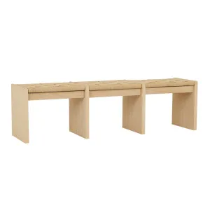 Zuri Slatted Bench Seat - Satin Oak - Natural Papercord by GlobeWest, a Benches for sale on Style Sourcebook