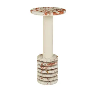 Halo Marble Side Table - Satin Calacutta Rosa - Warm Clay by GlobeWest, a Side Table for sale on Style Sourcebook