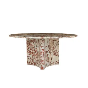 Verity Round Dining Table - Russet Dapple Marble by GlobeWest, a Dining Tables for sale on Style Sourcebook