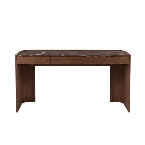 Elsie Marble Desk - Matt Rouge Marble - Smoked Ash by GlobeWest, a Desks for sale on Style Sourcebook