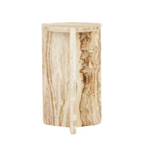Venus Revolve Side Table - Satin Onyx Travertine by GlobeWest, a Side Table for sale on Style Sourcebook