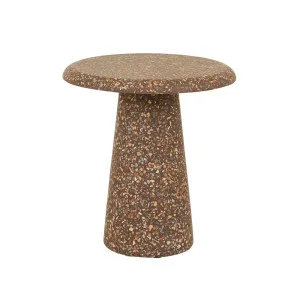 Livorno Porcini Round Side Table - Mocha Terrazzo by GlobeWest, a Tables for sale on Style Sourcebook