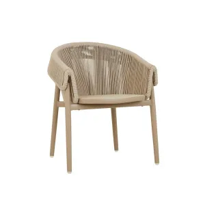 Montroi Finn Dining Armchair - Sand - Sand Textilene by GlobeWest, a Outdoor Furniture for sale on Style Sourcebook