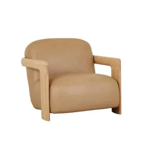Brixton Occasional Chair - Arena Leather - Blonde Oak by GlobeWest, a Dining Tables for sale on Style Sourcebook