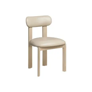 Ripple Dining Chair - Pebble Leather - Satin Oak by GlobeWest, a Chairs for sale on Style Sourcebook