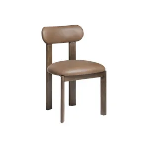 Ripple Dining Chair - Cacao Leather - Chocolate Oak by GlobeWest, a Chairs for sale on Style Sourcebook