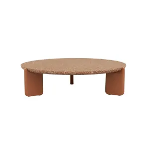 Livorno Strata Round Coffee Table - Brick Terrazzo - Gloss Terracotta by GlobeWest, a Tables for sale on Style Sourcebook