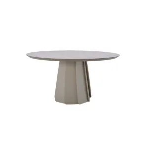 Arc Round Dining Table - Smoked Elm - Linen by GlobeWest, a Dining Tables for sale on Style Sourcebook