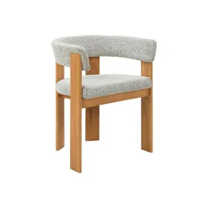 Morgan Dining Armchair - Haze Boucle - Light Oak by GlobeWest, a Chairs for sale on Style Sourcebook