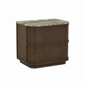 Miller Marble 2 Drawer Bedside - Tobacco Ash - Matt Wild Sage by GlobeWest, a Bedside Tables for sale on Style Sourcebook