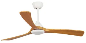 Fanco Sanctuary DC 52" Solid Timber Blade Indoor/Outdoor Ceiling Fan With Remote - White & Teak by Fanco, a Ceiling Fans for sale on Style Sourcebook