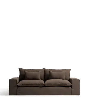 Anarela 100% taupe linen 3-seater sofa with removable cover 280 cm FSC Mix Credit by Kave Home, a Sofas for sale on Style Sourcebook