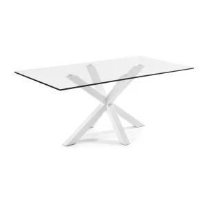 Argo table 150 x 90 cm, epoxy white and transparent glass by null, a Dining Tables for sale on Style Sourcebook