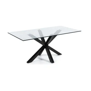 Argo table 150 x 90 cm, epoxy black and transparent glass by null, a Dining Tables for sale on Style Sourcebook