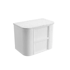 Ramee Fluted Wall Hung 750mm Matte White Cabinet - Flat Stone Top, Snow by Aulic, a Vanities for sale on Style Sourcebook