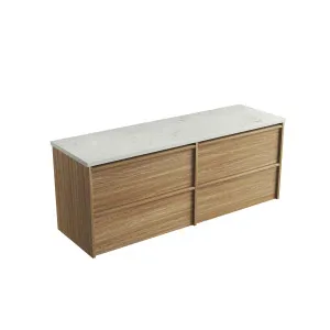 Venetta Framed Wall Hung 1500mm Harvest Oak Cabinet - Flat Stone Top, Alpine by Aulic, a Vanities for sale on Style Sourcebook